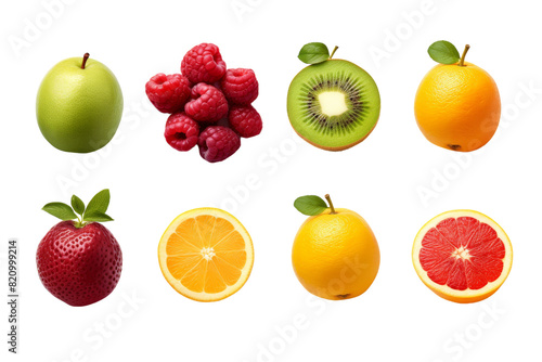 Delicious Fresh Fruit Sampler isolated on transparent background PNG