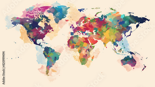 Dotted world map color world map Vector design illustration