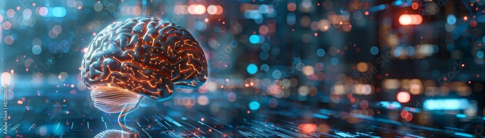 Human Brain Uploaded to Virtual Reality with Futuristic Cityscape, Symbolizing Immortality and the Merge of Reality and Virtuality Human Brain Uploaded to Virtual Reality with Futuristic Cityscape, Symbolizing Immortality and the Merge of Reality and Virtuality
