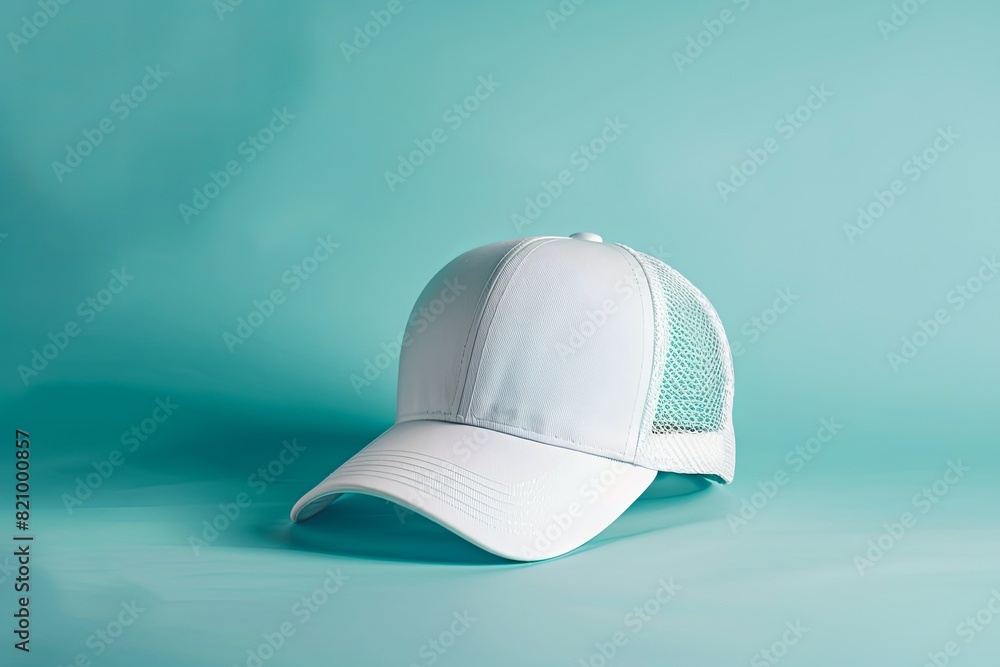 White trucker hat isolated on plain background. Fashion accessory item concept. White trucker hat isolated on plain background. Fashion accessory item concept.