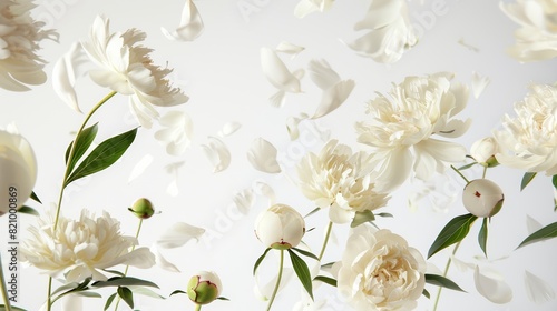 A bunch of white flowers in a vase