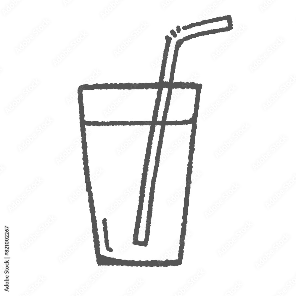 飲み物とストローのシンプルな線画 ぬりえ 飲み物とストローのシンプルな線画 ぬりえ