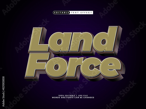 land force editable text effect in kids and simple text style