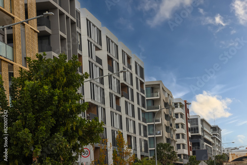 Residential and commercial Apartment building in inner Sydney suburb of Wentworth Point NSW Australia