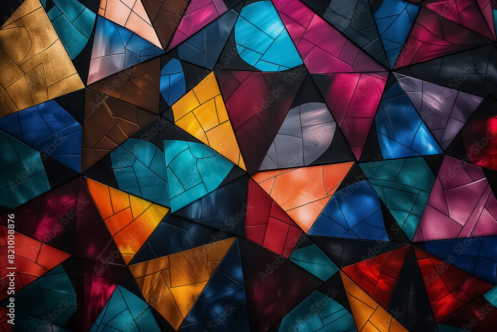 Luxurious abstract pattern of geometric shapes in vivid colors, designed for a powerful, high-end visual Luxurious abstract pattern of geometric shapes in vivid colors, designed for a powerful, high-end visual
