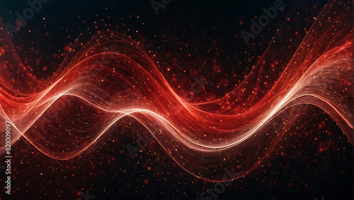 red sparking wave light abstract background