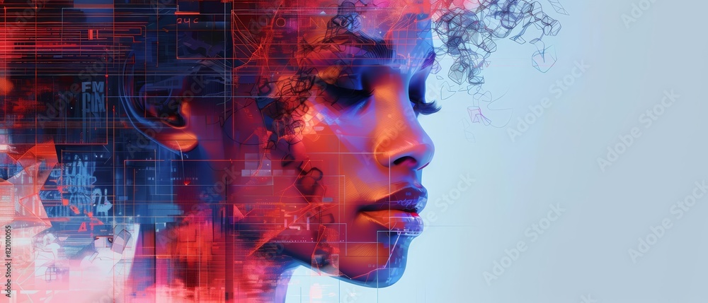 Futuristic elements and urban street art in a side view composition, merging digital techniques with gritty details Futuristic elements and urban street art in a side view composition, merging digital techniques with gritty details