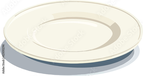 Empty plate on a white background.Side view
