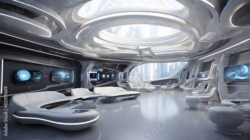 futuristic setting for technological advancements
