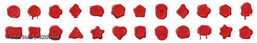 Red wax seal stamp, certificate seals.