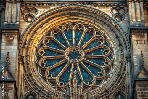The intricate facade of Notre-Dame Cathedral in Paris  highlighting its Gothic architecture
