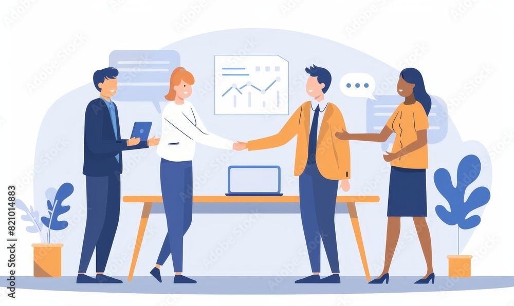 business people negotiate and shake hands after successful agreement business people negotiate and shake hands after successful agreement