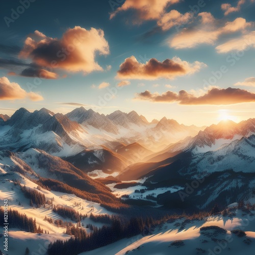 sunset over the mountains