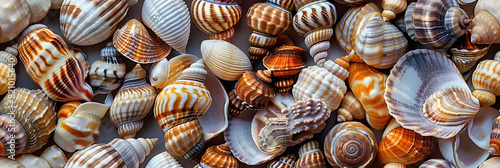 A collection of beautiful natural sea shells AI