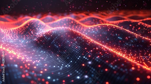 abstract tech background with digital particles quantum computing network system artificial intelligence and global data connections.illustration stock image