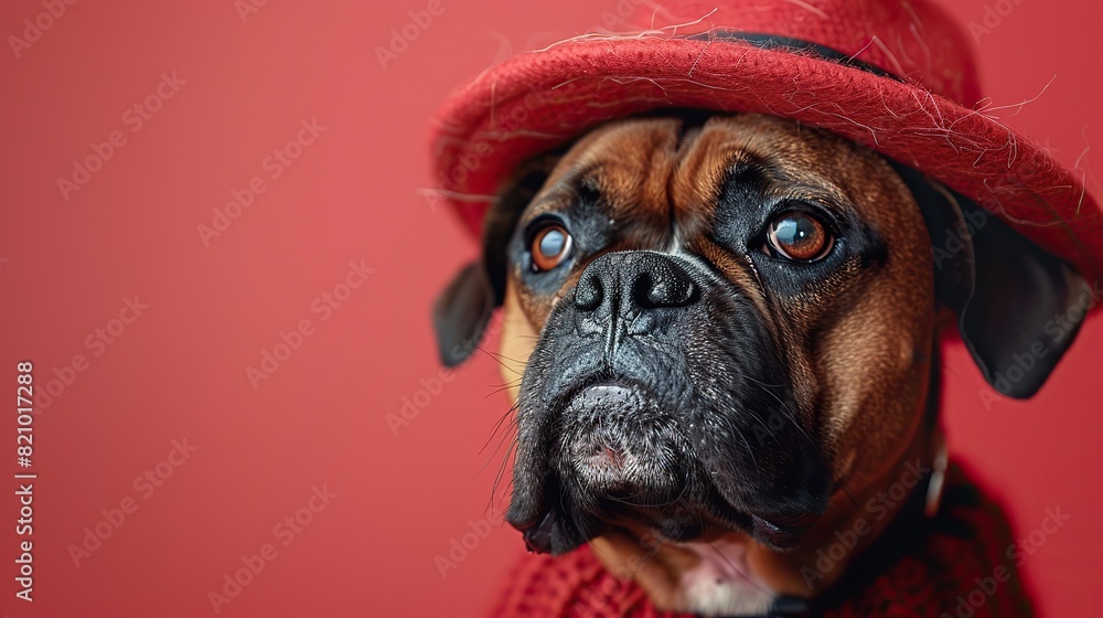 a fashionable boxer dog posing as a stylish model dressed classy chic and elegant.illustration a fashionable boxer dog posing as a stylish model dressed classy chic and elegant.illustration