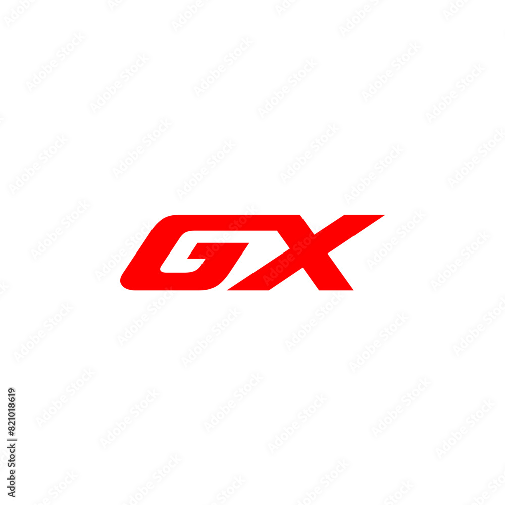 G & X monogram logo in red color. G & X monogram logo in red color.