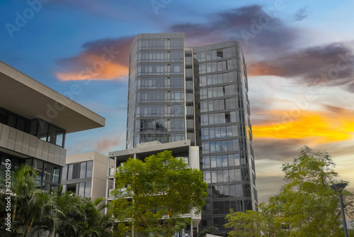 Residential and commercial Apartment building in inner Sydney suburb of Wentworth Point NSW Australia photo