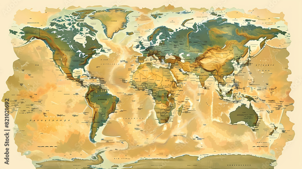 Naklejka premium Dotted world map,color world map,Vector design illustration