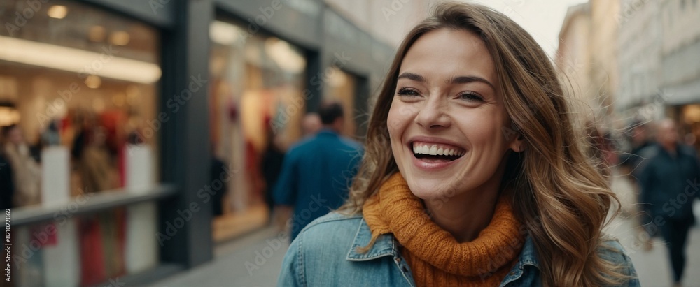 Cheerful happy woman enjoying shopping Cheerful happy woman enjoying shopping