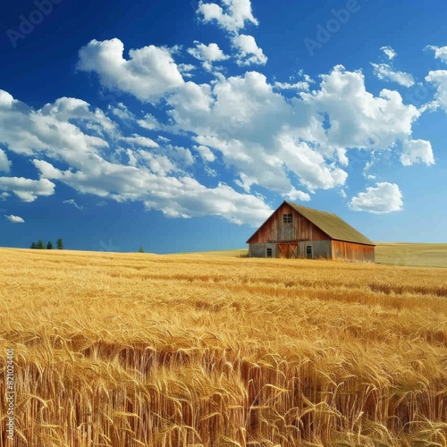 A Peaceful Countryside Barn Amidst Fields of Green