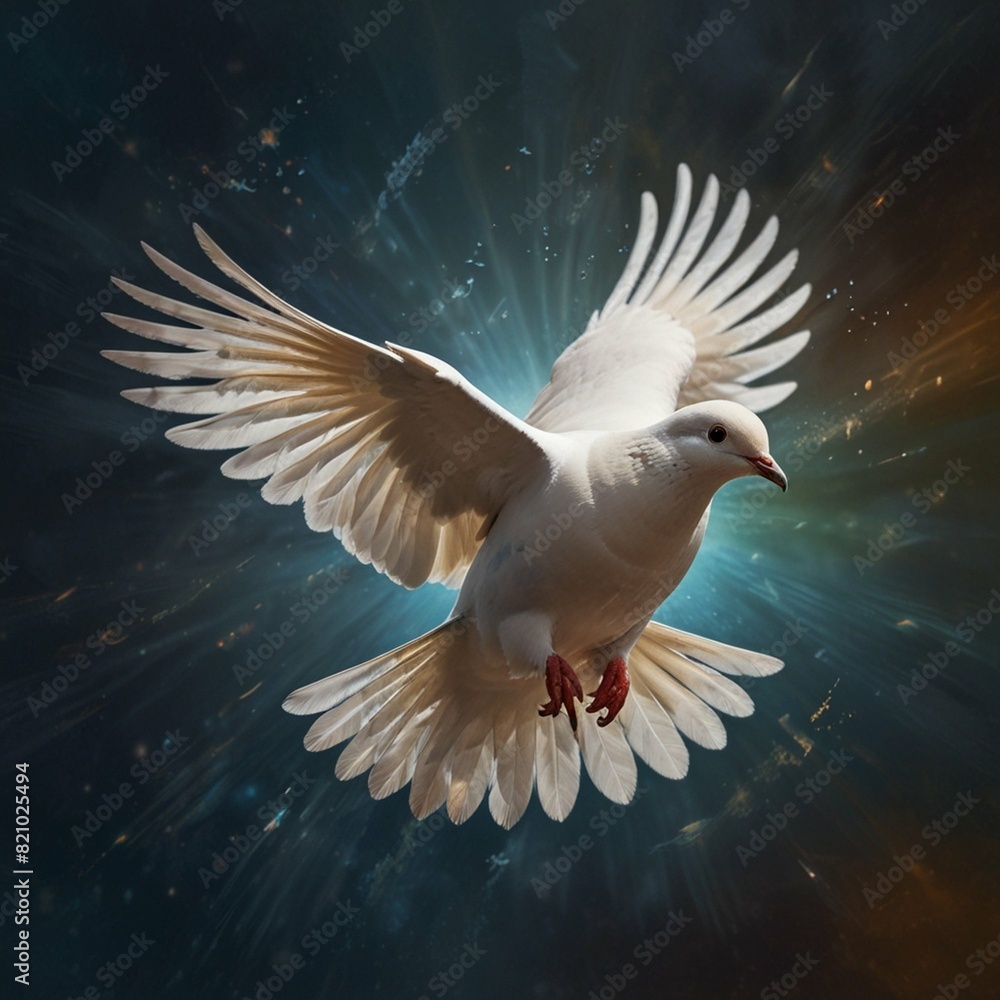 Fototapeta premium white dove flying