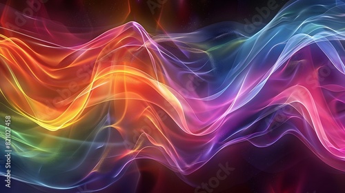 abstract multi-colored wave pattern that is shiny and flowing in a modern style 