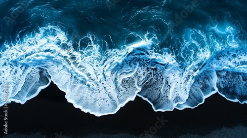 A beautiful ocean with a wave cresting in the distance generated by AI