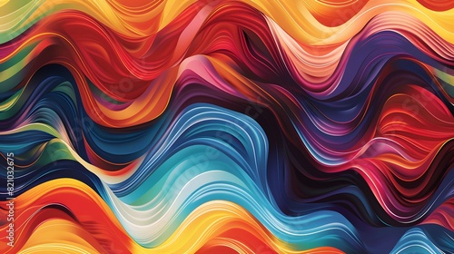 abstract multi-colored wave pattern that is shiny and flowing in a modern style 