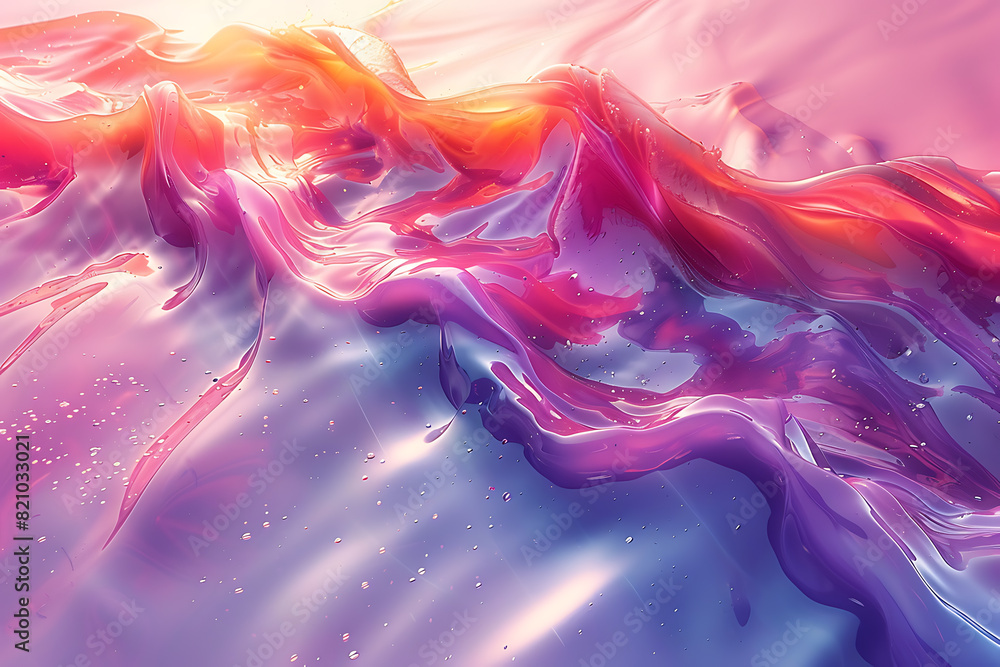 Naklejka premium An abstract gradient liquid background featuring smooth, flowing colors that blend seamlessly to create a visually captivating and modern design, ideal for digital art and graphic projects