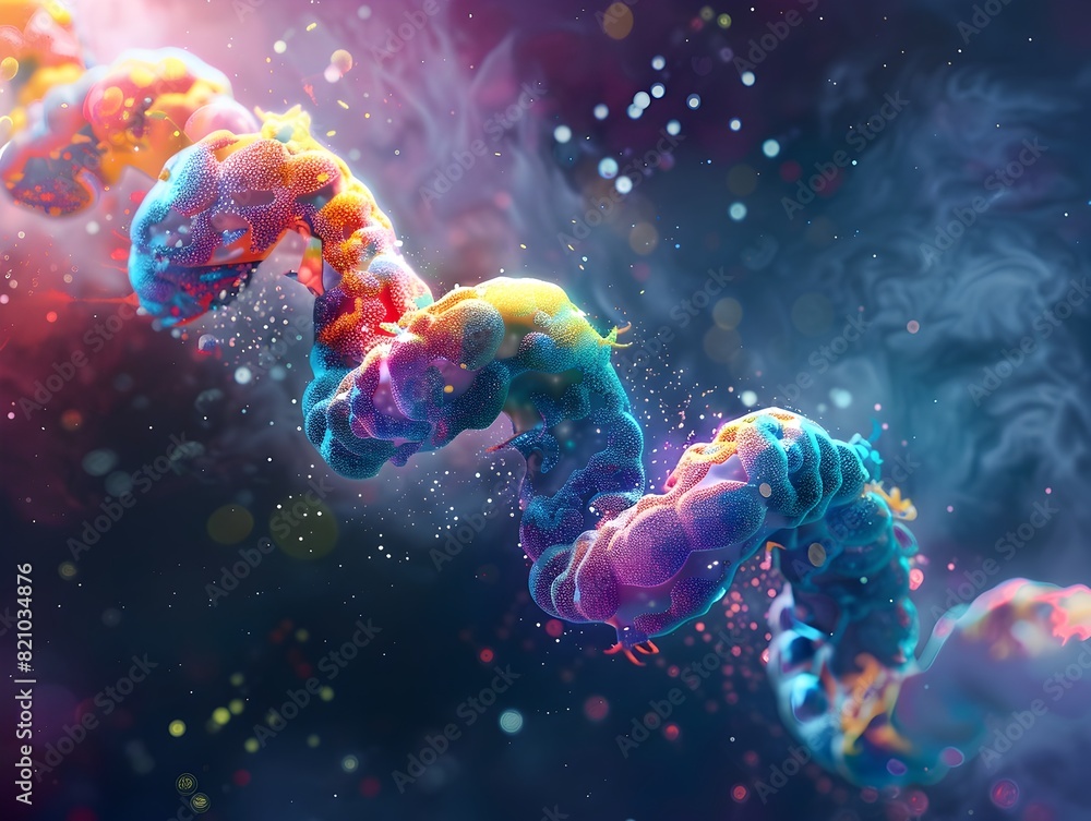 Naklejka premium Captivating Cosmic Explosion of Colorful Particles in Abstract Space
