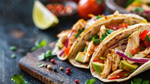 grilled chicken tacos with veggies