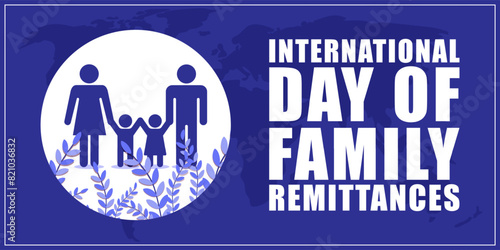 Vector illustration of International Day of Family Remittances 16 June social media feed template