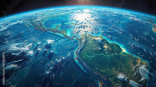 high resolution satellite view of planet earth focused on south and central america brazil and amazon rainforest elements of this image furnished .stock image photo