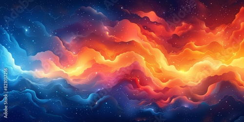 abstract illustration of psychedelic clouds, colorful dreamy atmosphere #821037216