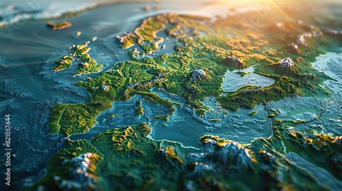 physical map of scandinavia northern europe flattened satellite view of planet earth its geography and topography elements of this image furnished .stock photo