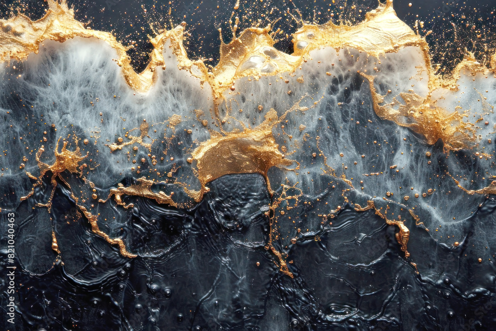 An abstract splash of molten gold and silver on a textured dark velvet background, creating a dynamic and rich visual experience. An abstract splash of molten gold and silver on a textured dark velvet background, creating a dynamic and rich visual experience.