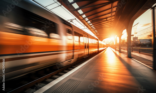 Blazing Sunset Commute by Train