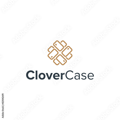 clover case simple sleek geometric creative modern logo design