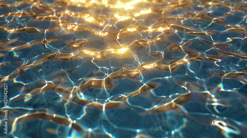 3d rendering water caustics. Texture of the water surface.