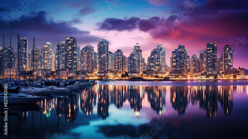 Urban Marina Dreamscape at Twilight