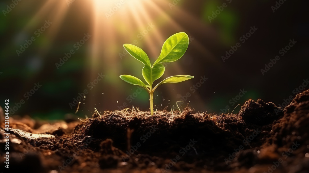 Thriving Seedling in Radiant Sunlight Thriving Seedling in Radiant Sunlight