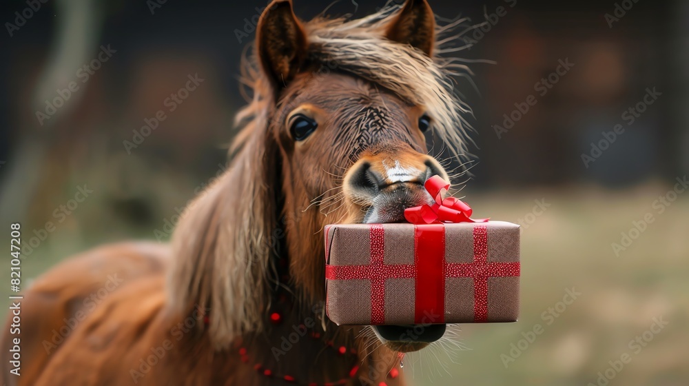 Dont look a gift horse in the mouth Illustrate someone gratefully accepting an unexpected gift