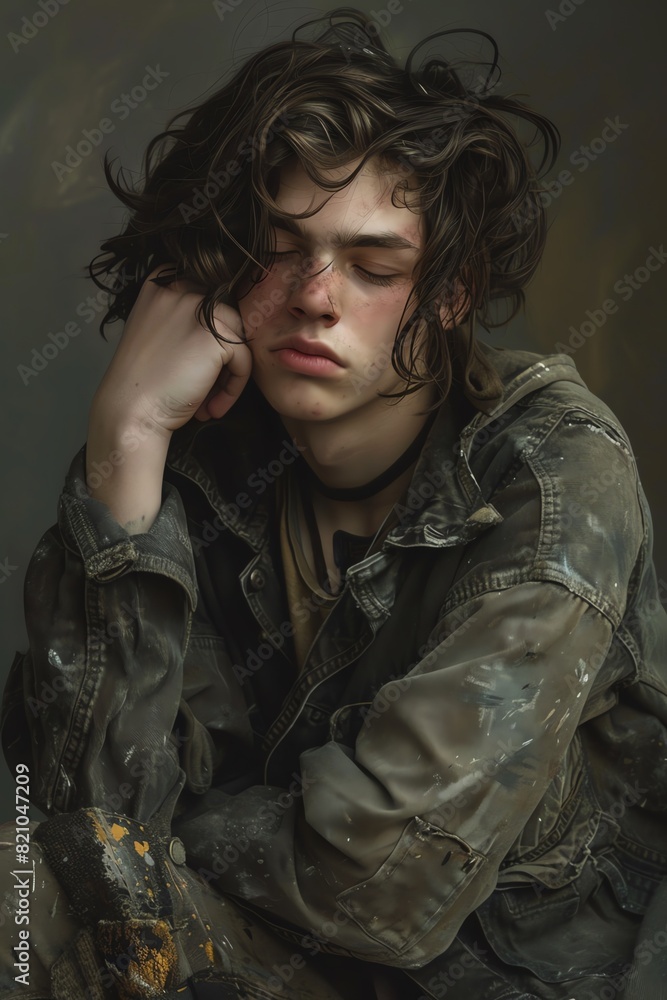 Dont judge a book by its cover Create a scene where a person who looks disheveled is actually a brilliant artist Dont judge a book by its cover Create a scene where a person who looks disheveled is actually a brilliant artist