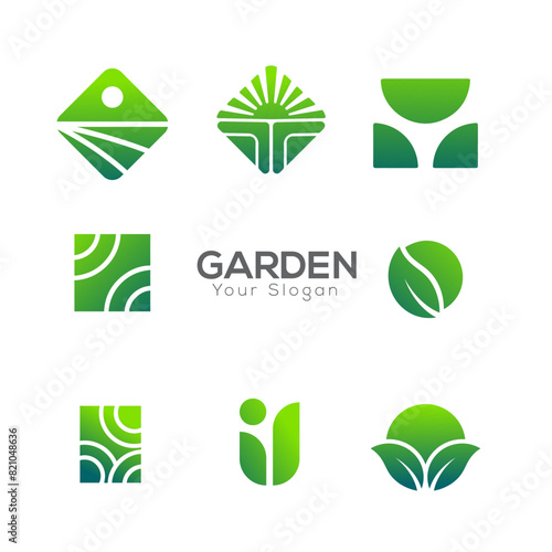agriculture logo design and green