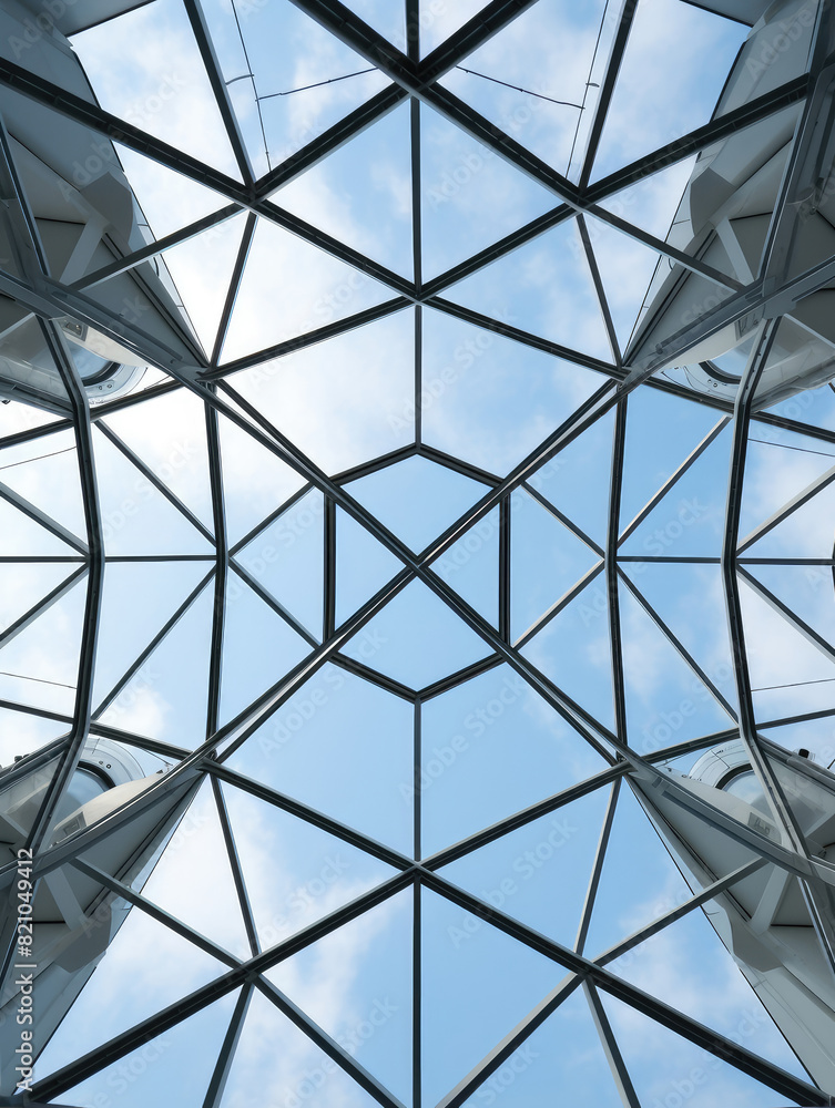 Modern Glass Architecture Against A Blue Sky Modern Glass Architecture Against A Blue Sky