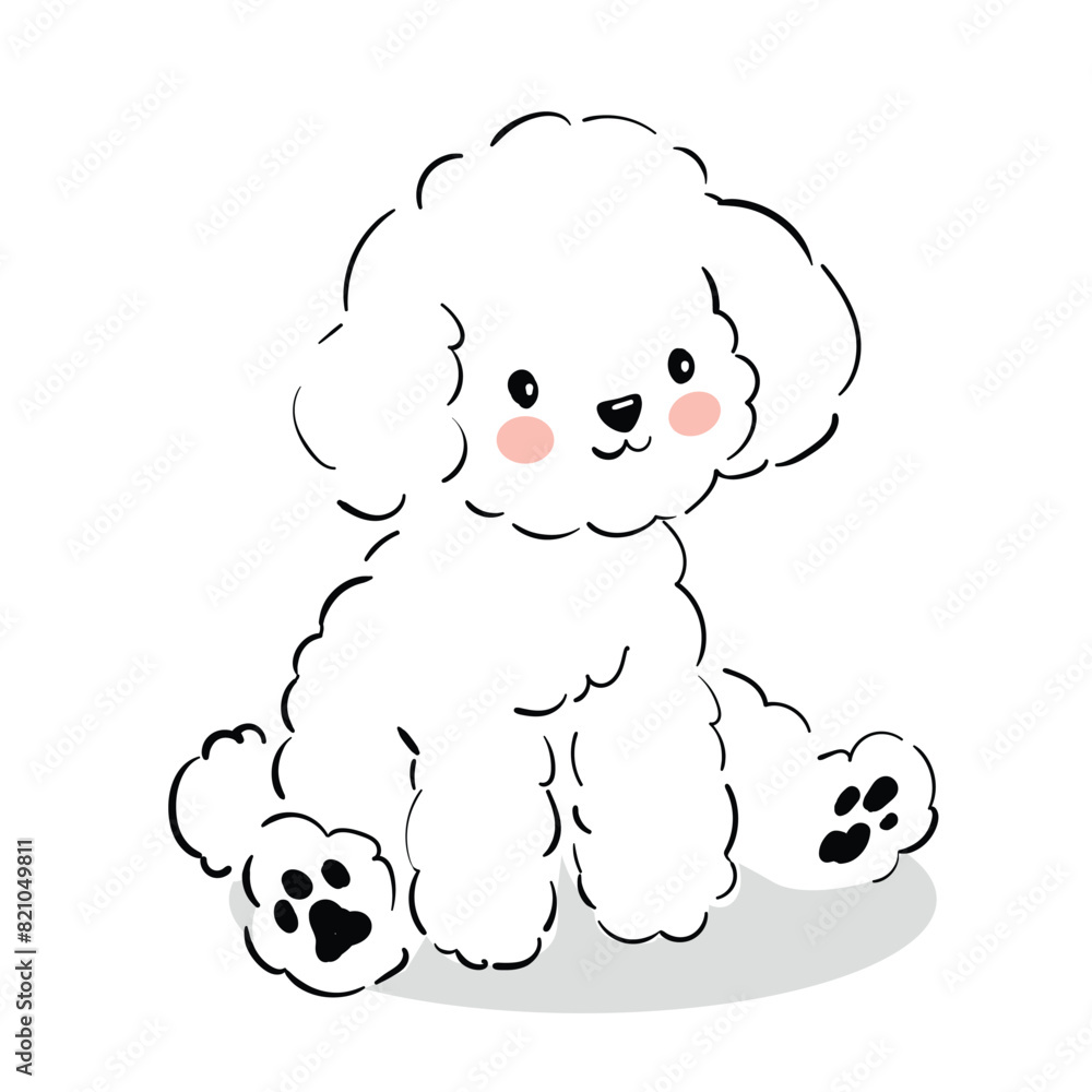 Cute dog cartoon hand drawn vector illustration. Kids t-shirt print, kids wear fashion design, baby shower invitation card. Cute dog cartoon hand drawn vector illustration. Kids t-shirt print, kids wear fashion design, baby shower invitation card.