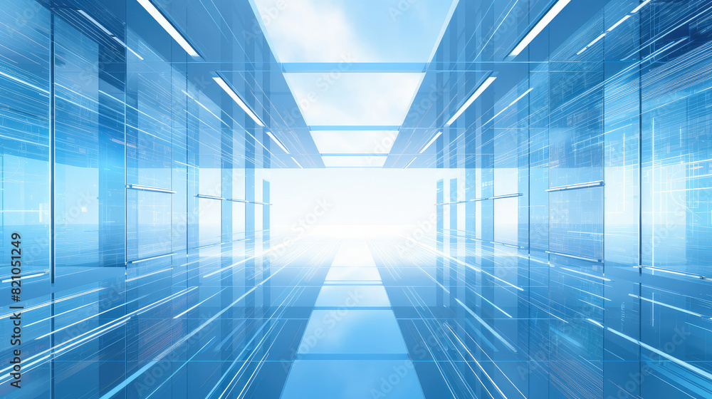 Obraz premium Sleek Futuristic Corporate Office Interior Design