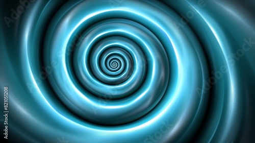 Blue metallic spiral background illustration with abstract swirling pattern