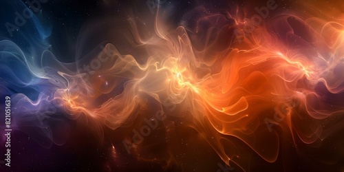 Digital art of vibrant nebulae constellations and abstract shapes in vivid colors. Concept Digital Art, Nebulae Constellations, Abstract Shapes, Vibrant Colors